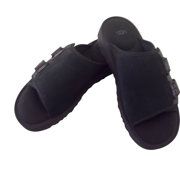 NWT UGG Mens Goldencoast Strap Black Slide Sandals Shoes Size 10 - Picture 4 of 5